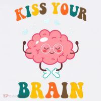 Kiss Your Brain Cute Funny Mousepad thumb 1