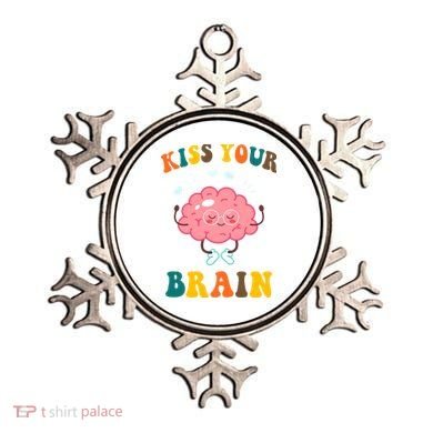Kiss Your Brain Cute Funny Ornament