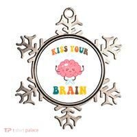 Kiss Your Brain Cute Funny Ornament thumb 0