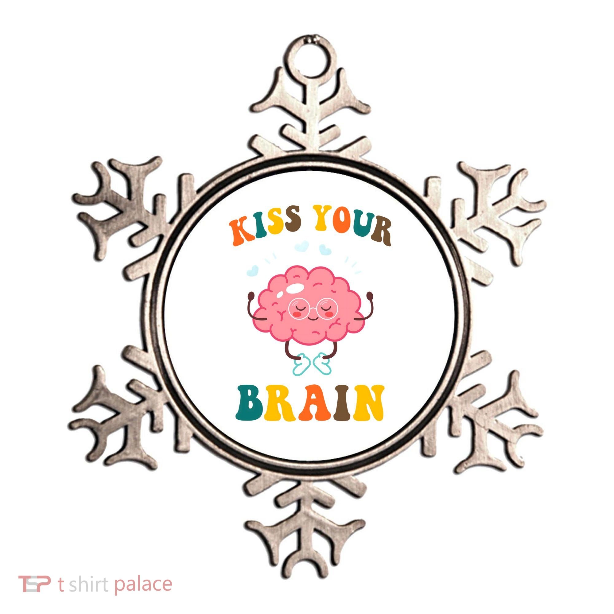 Kiss Your Brain Cute Funny Ornament