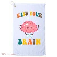Kiss Your Brain Cute Funny Golf Towel thumb 0