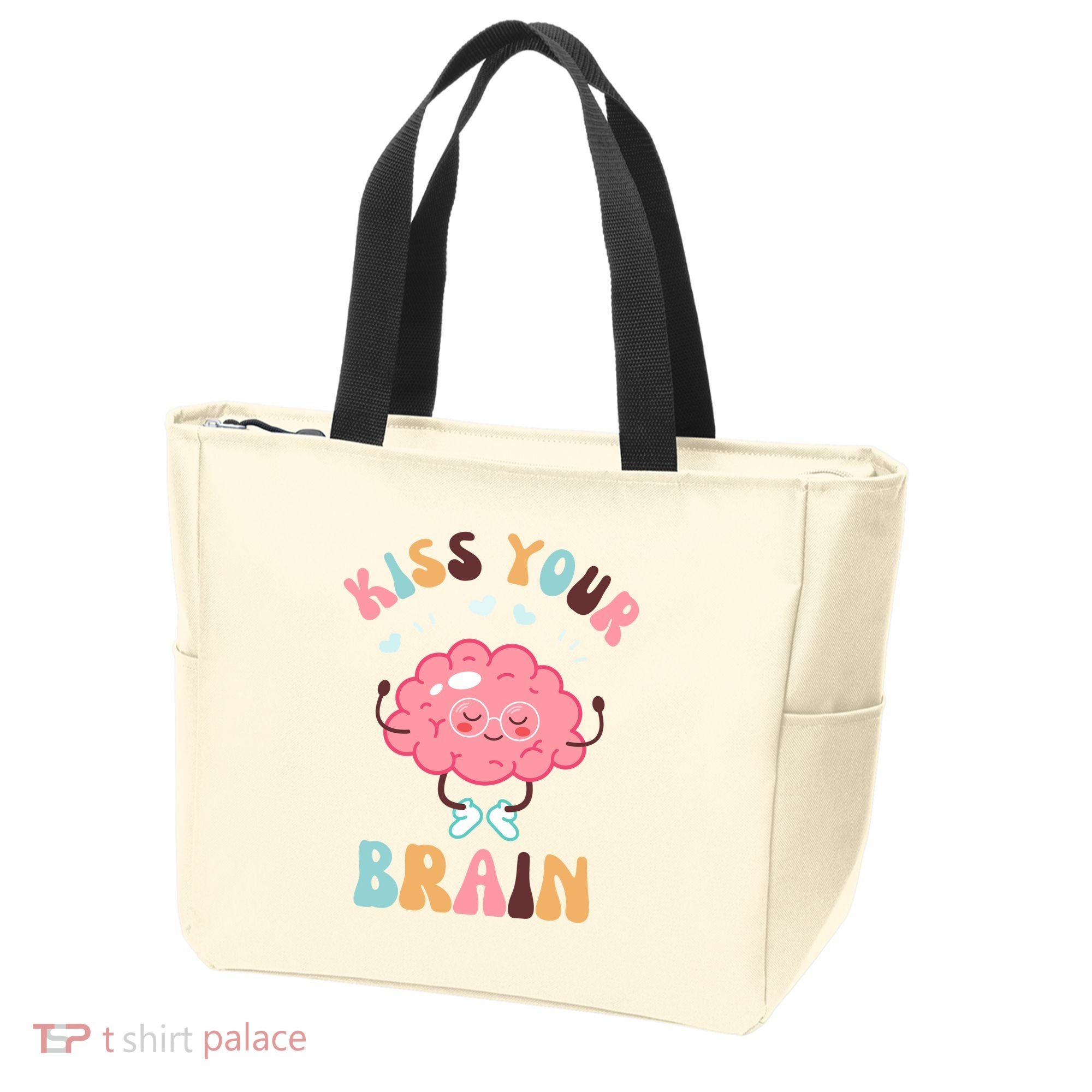 Kiss Your Brain Mental Health Brain Tote Bag