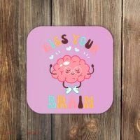 Kiss Your Brain Mental Health Brain Coaster thumb 0