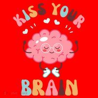 Kiss Your Brain Mental Health Brain Santa Hat thumb 1
