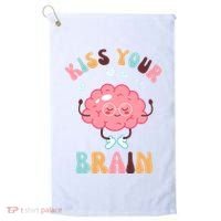 Kiss Your Brain Mental Health Brain Golf Towel thumb 0