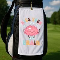 Kiss Your Brain Mental Health Brain Golf Towel thumb 2