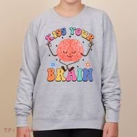 Kiss Your Brain Cute Teacher Appreciation Back To School Women's Sweatshirt thumb 0