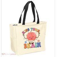 Kiss Your Brain Cute Teacher Appreciation Back To School Tote Bag thumb 2