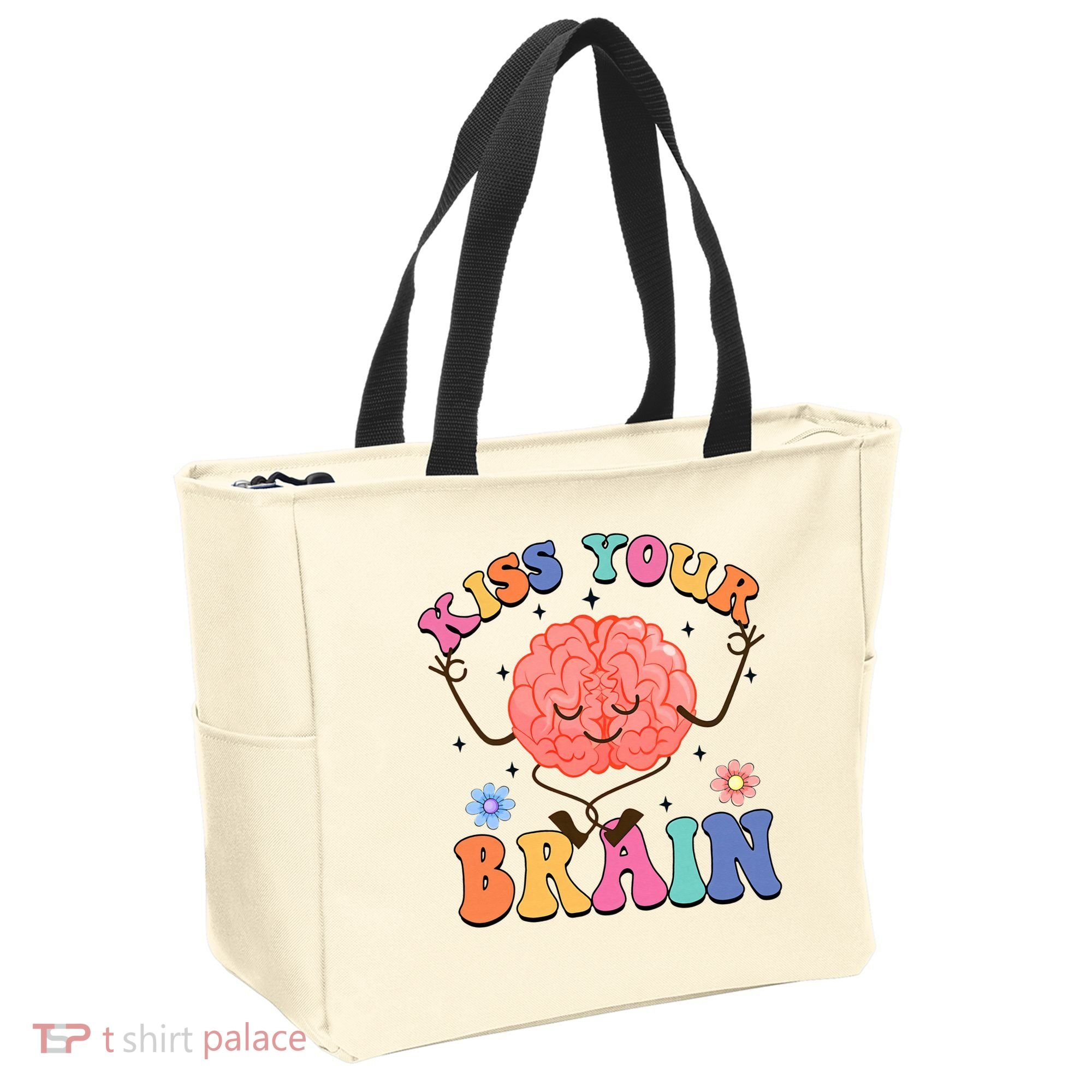 Kiss Your Brain Cute Teacher Appreciation Back To School Tote Bag