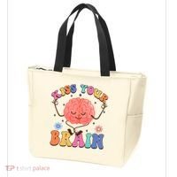 Kiss Your Brain Cute Teacher Appreciation Back To School Tote Bag thumb 3