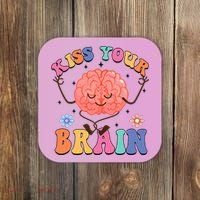 Kiss Your Brain Cute Teacher Appreciation Back To School Coaster thumb 0