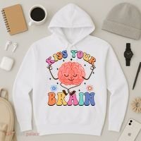 Kiss Your Brain Cute Teacher Appreciation Back To School Hoodie thumb 3