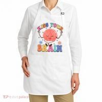 Kiss Your Brain Cute Teacher Appreciation Back To School Apron thumb 2