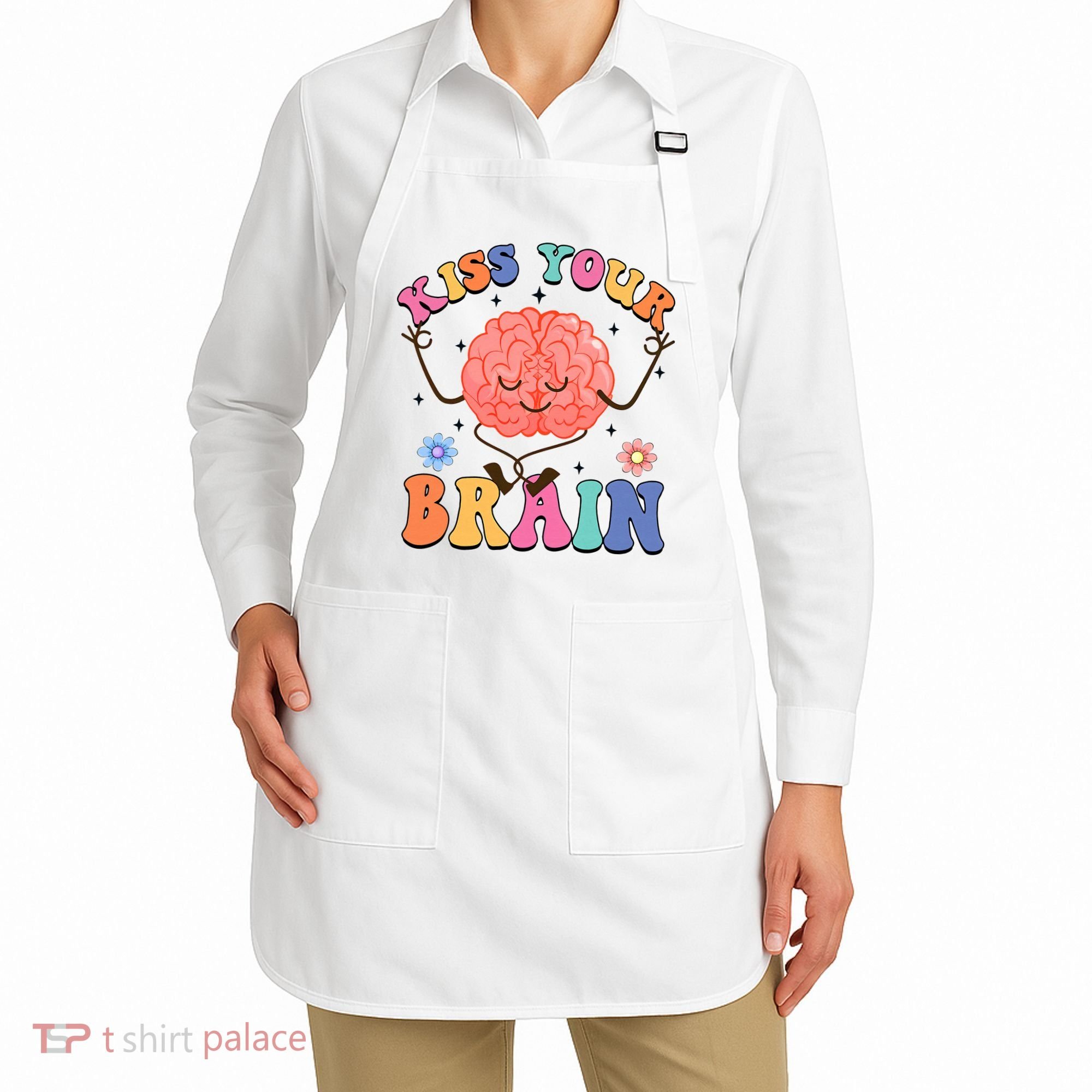 Kiss Your Brain Cute Teacher Appreciation Back To School Apron