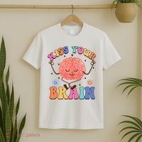 Kiss Your Brain Cute Teacher Appreciation Back To School T-Shirt thumb 2