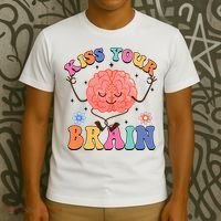 Kiss Your Brain Cute Teacher Appreciation Back To School T-Shirt thumb 3