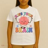 Kiss Your Brain Cute Teacher Appreciation Back To School T-Shirt thumb 4