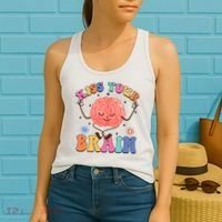 Kiss Your Brain Cute Teacher Appreciation Back To School Women's Tank Top thumb 2