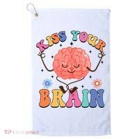 Kiss Your Brain Cute Teacher Appreciation Back To School Golf Towel thumb 0