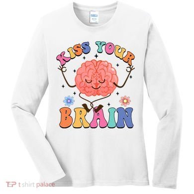 Kiss Your Brain Cute Teacher Appreciation Back To School Women's Long Sleeve Shirt