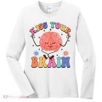Kiss Your Brain Cute Teacher Appreciation Back To School Women's Long Sleeve Shirt thumb 0