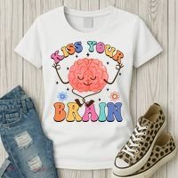 Kiss Your Brain Cute Teacher Appreciation Back To School Women's T-Shirt thumb 3