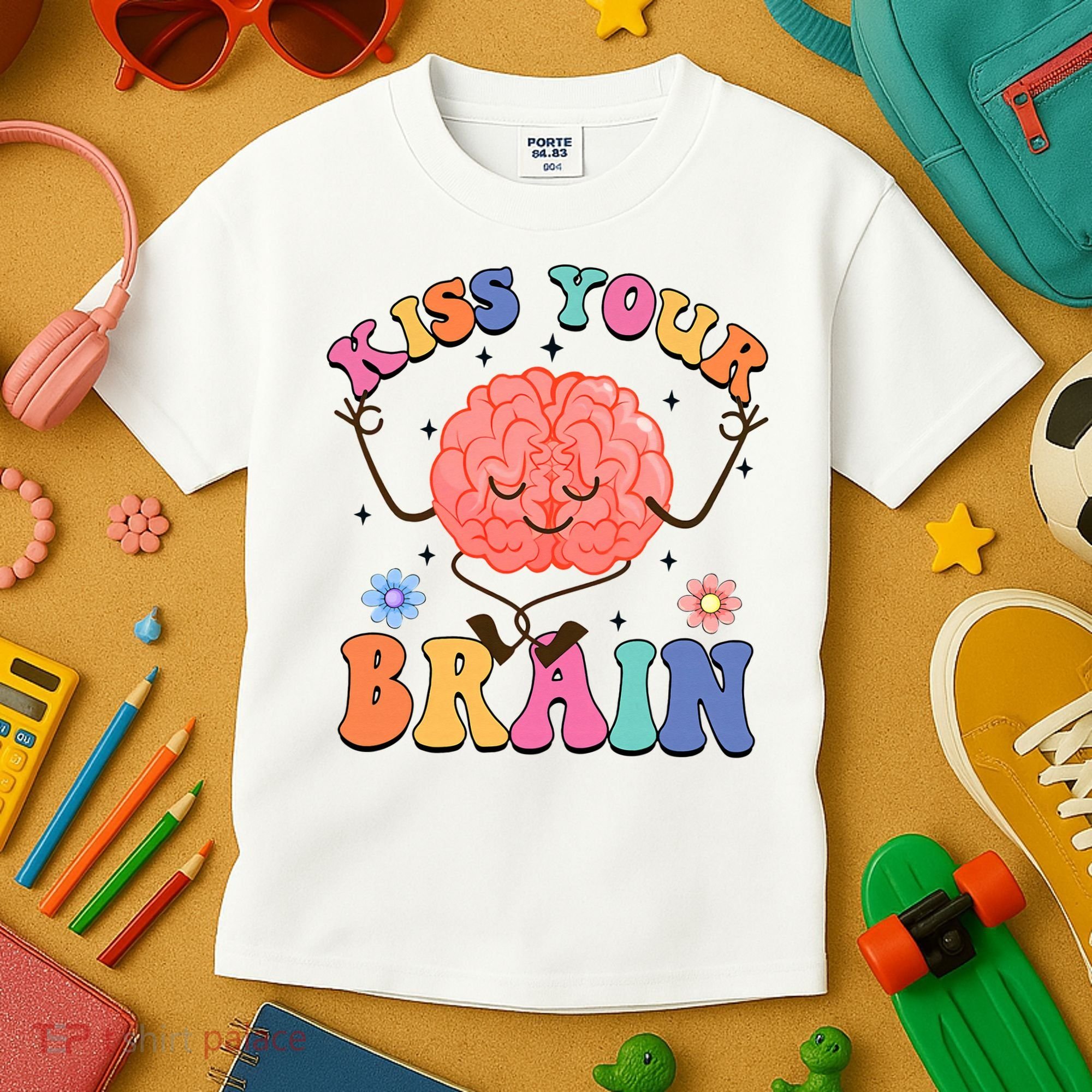 Kiss Your Brain Cute Teacher Appreciation Back To School Kids T-Shirt