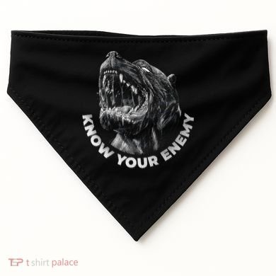 Know Your Enemy Realistic Pitbull Dog USA-Made Doggie Bandana