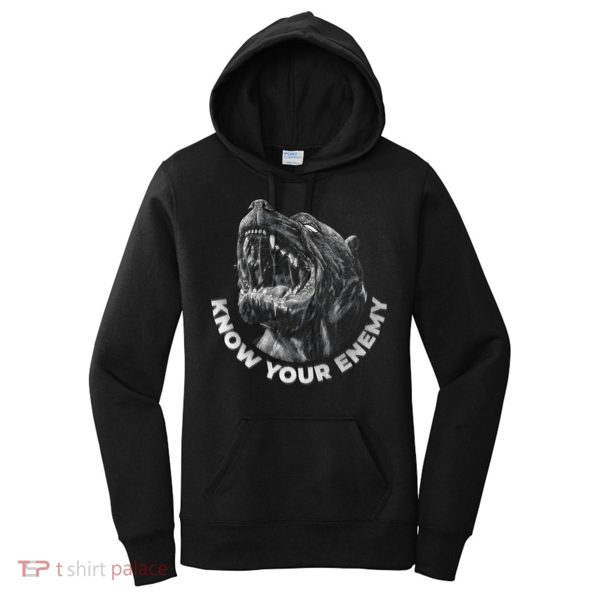 Know Your Enemy Realistic Pitbull Dog Women's Hoodie