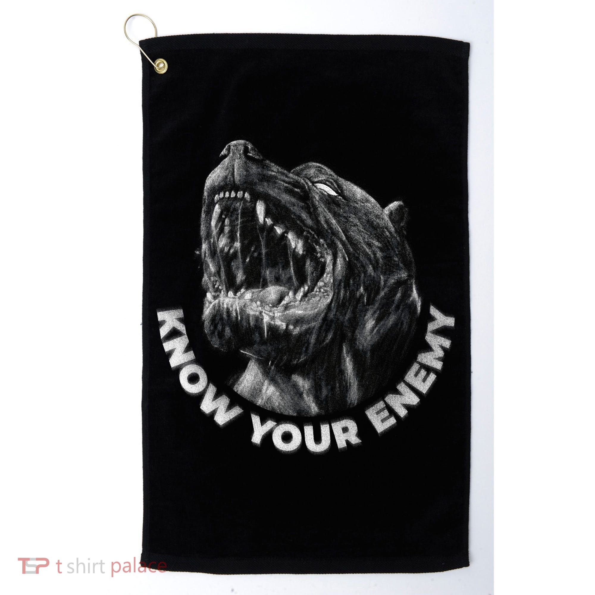 Know Your Enemy Realistic Pitbull Dog Golf Towel