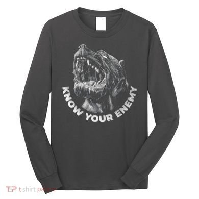 Know Your Enemy Realistic Pitbull Dog Long Sleeve Shirt