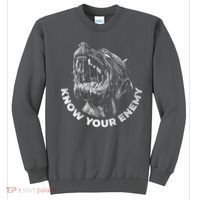 Know Your Enemy Realistic Pitbull Dog Sweatshirt thumb 0