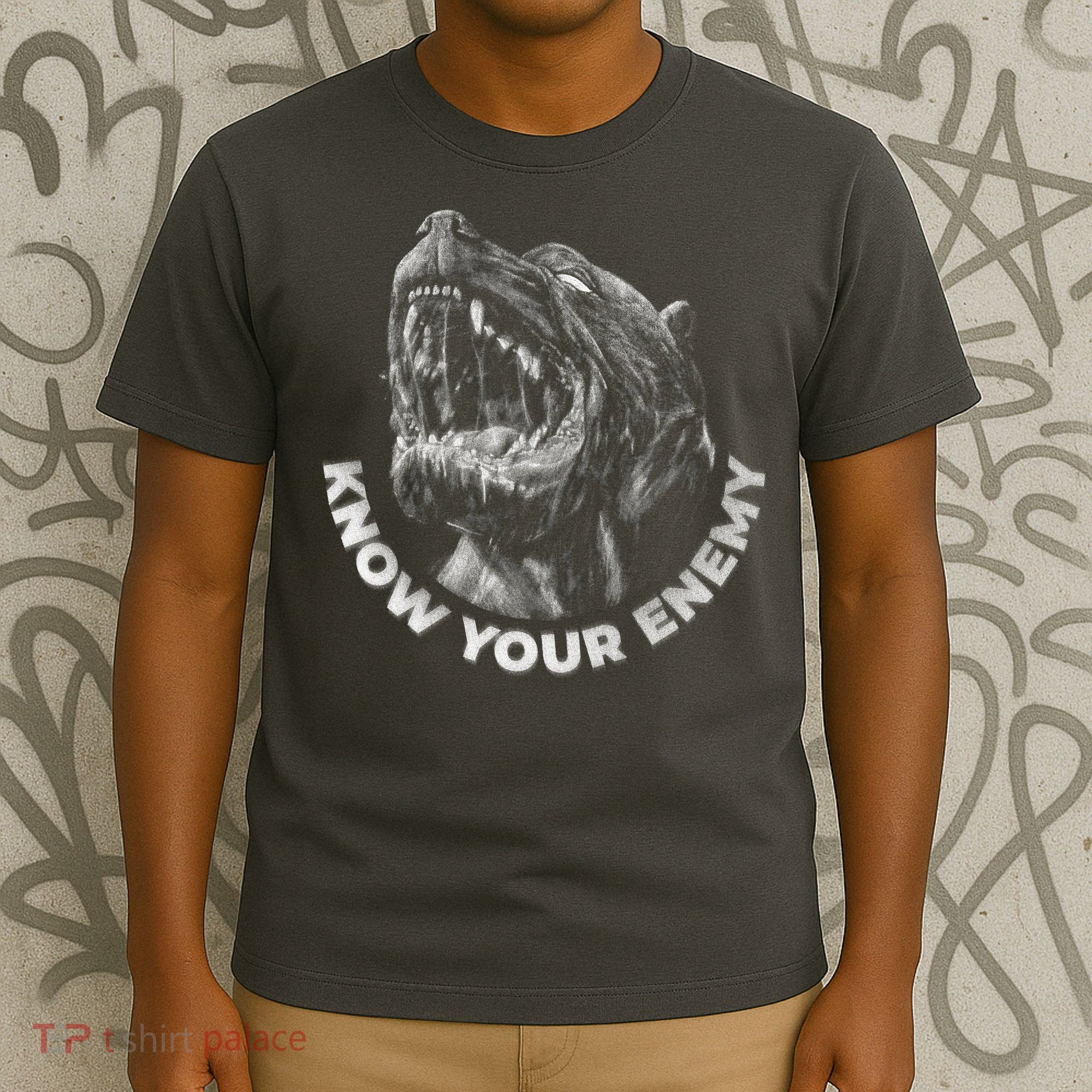 Know Your Enemy Realistic Pitbull Dog T-Shirt