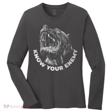 Know Your Enemy Realistic Pitbull Dog Women's Long Sleeve Shirt