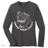 Know Your Enemy Realistic Pitbull Dog Women's Long Sleeve Shirt thumb 0
