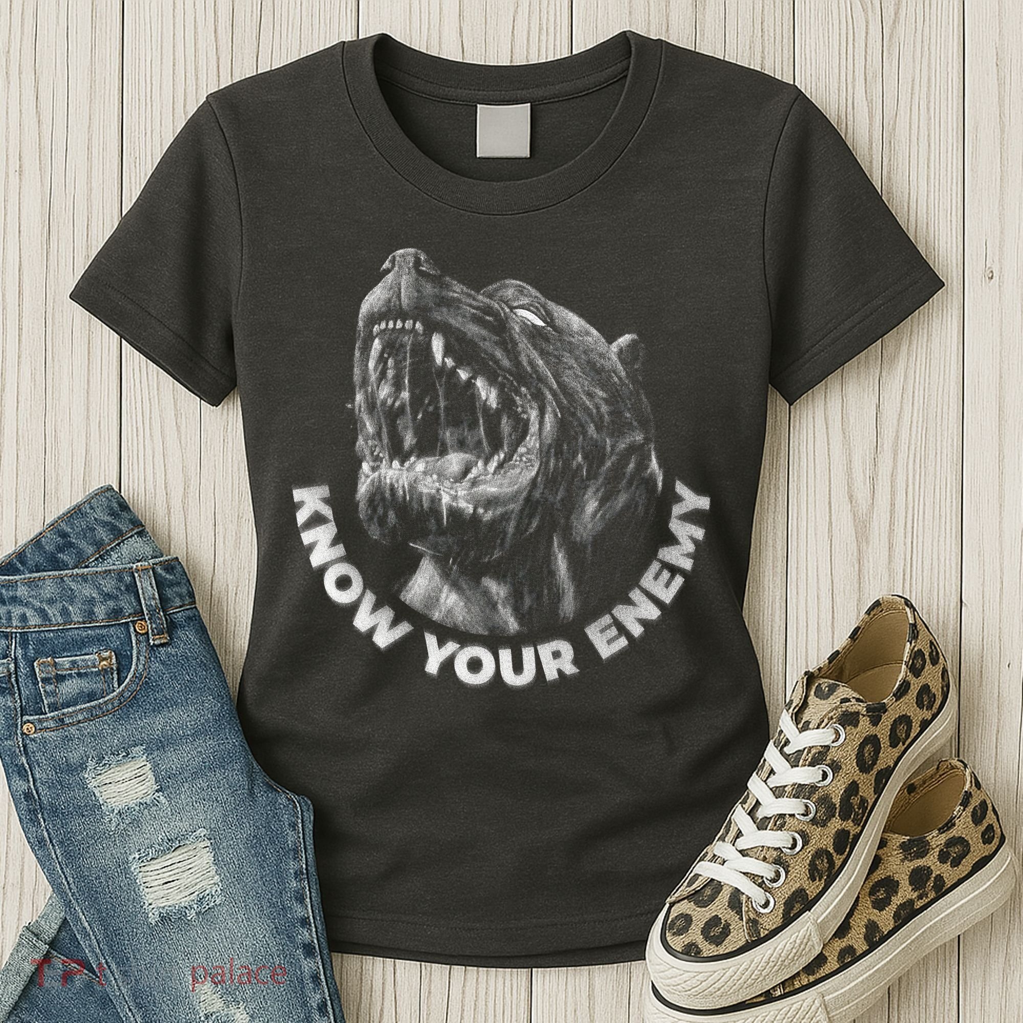 Know Your Enemy Realistic Pitbull Dog Women's T-Shirt