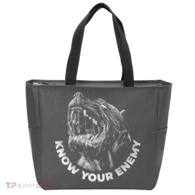Know Your Enemy Realistic Pitbull Dog Tote Bag