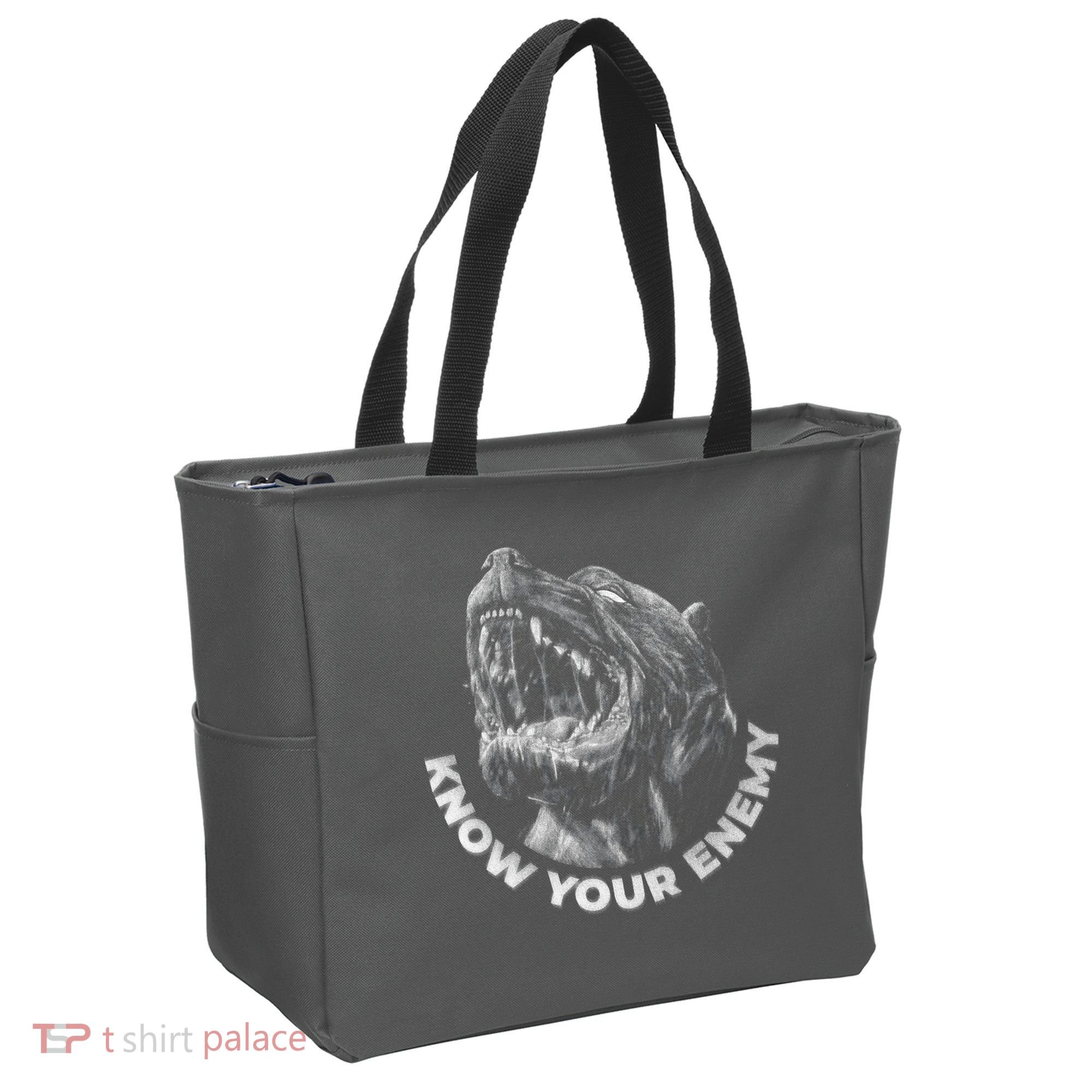 Know Your Enemy Realistic Pitbull Dog Tote Bag