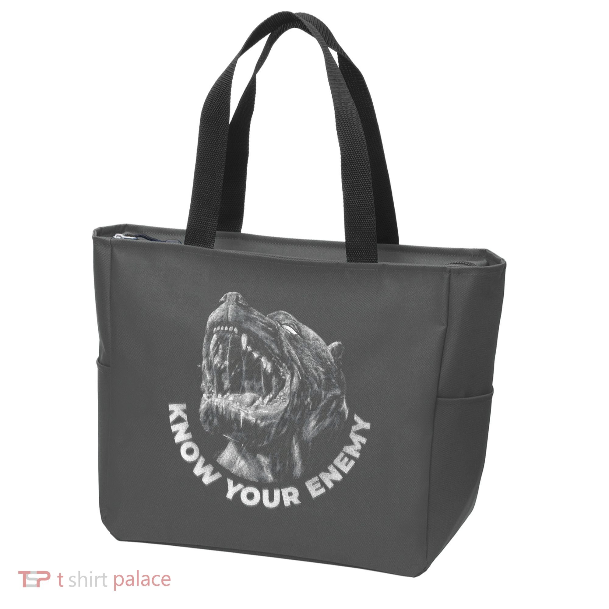 Know Your Enemy Realistic Pitbull Dog Tote Bag