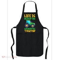 Kids Young Farmer Funny Tractor Boy On Grandpas Tractor Apron thumb 0