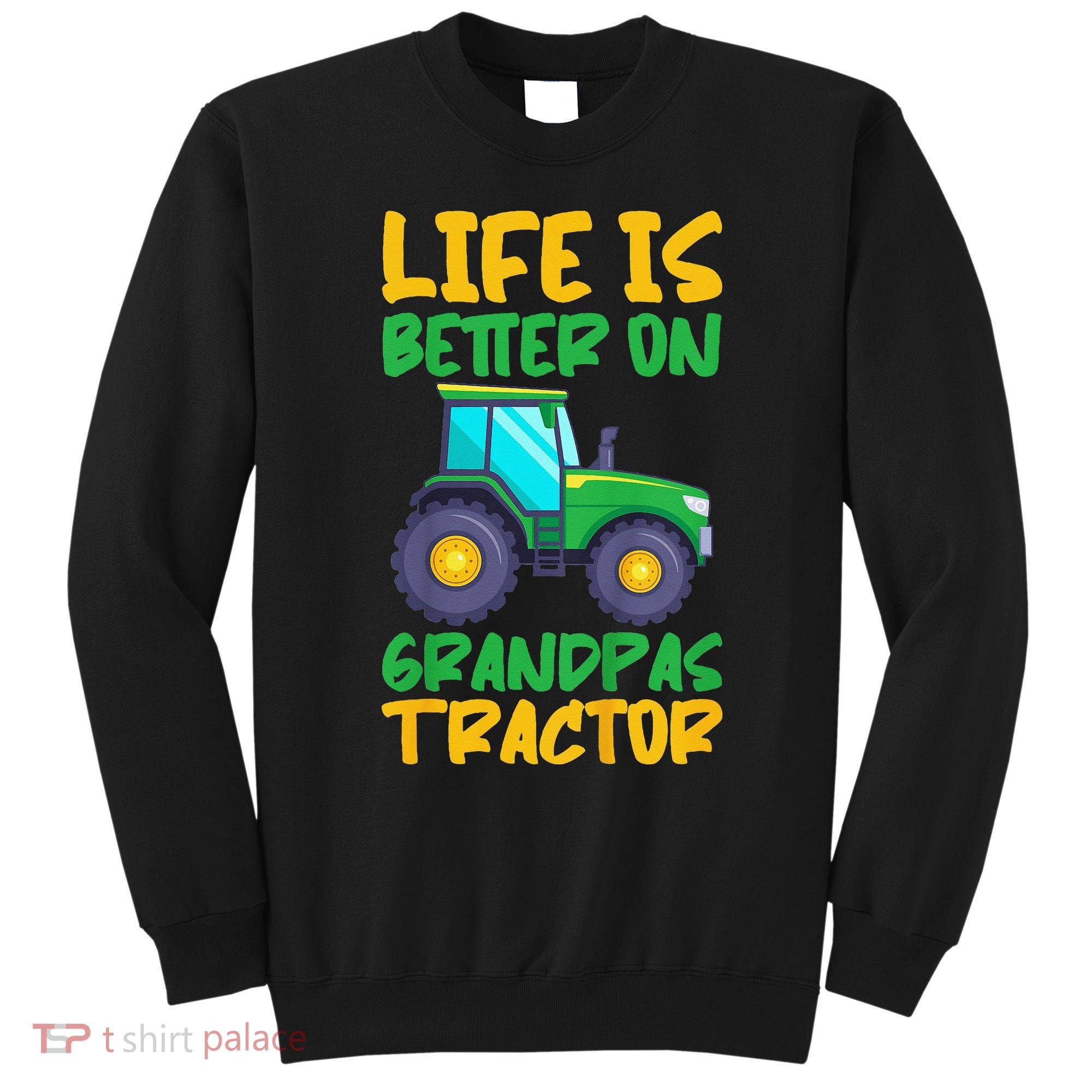 Kids Young Farmer Funny Tractor Boy On Grandpas Tractor Sweatshirt