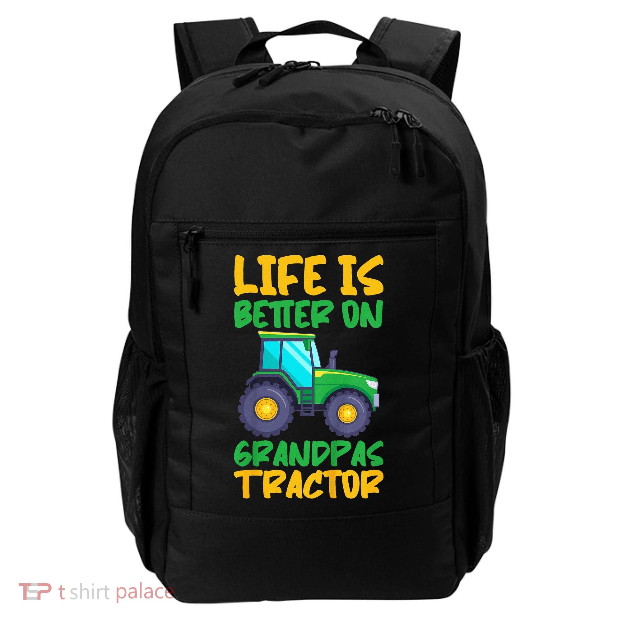 Kids Young Farmer Funny Tractor Boy On Grandpas Tractor Backpack