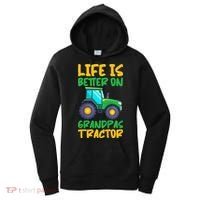 Kids Young Farmer Funny Tractor Boy On Grandpas Tractor Women's Hoodie thumb 0