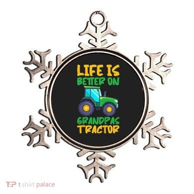 Kids Young Farmer Funny Tractor Boy On Grandpas Tractor Ornament