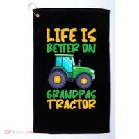 Kids Young Farmer Funny Tractor Boy On Grandpas Tractor Golf Towel thumb 0