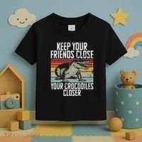 Keep Your Friends Close Your Crocodiles Closer Crocodile Toddler T-Shirt thumb 3