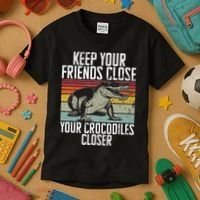 Keep Your Friends Close Your Crocodiles Closer Crocodile Kids T-Shirt thumb 3