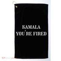 Kamala YouRe Fired Funny Text Golf Towel thumb 0