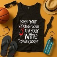 Keep Your Friends Close Your Wine Glass Closer Wine Lover Tank Top thumb 4