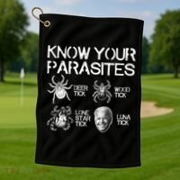 Know Your Parasites Tick Biden Golf Towel thumb 1